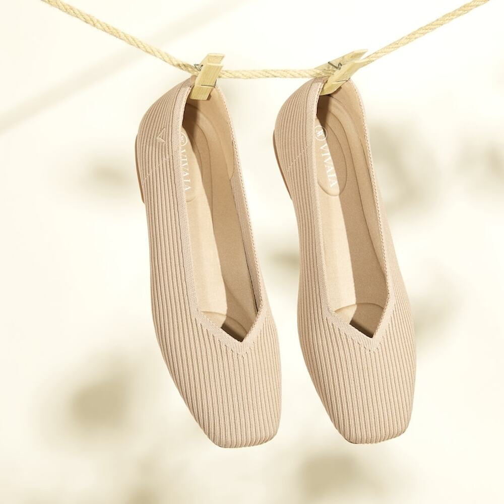 Vivaia Margot Old Money Versatile Washable Arch Support Comfort Flats Almond 6.5